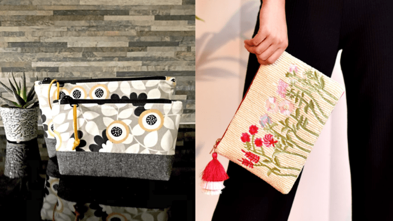 abstract flower makeup bag