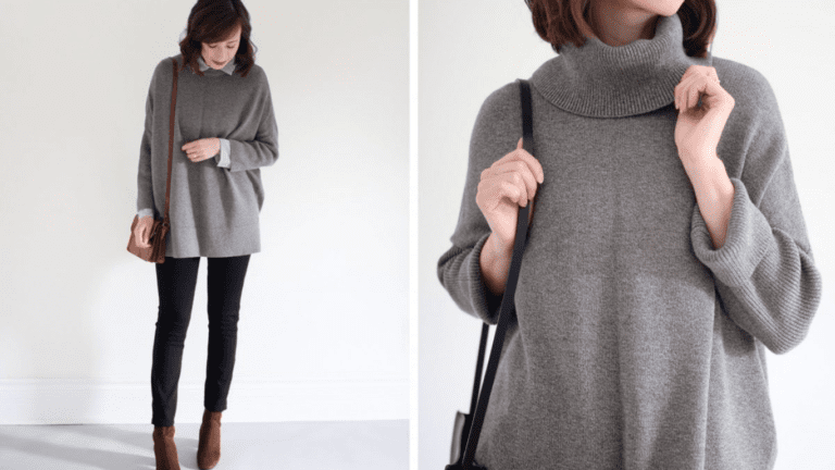 how to wear a grey sweater